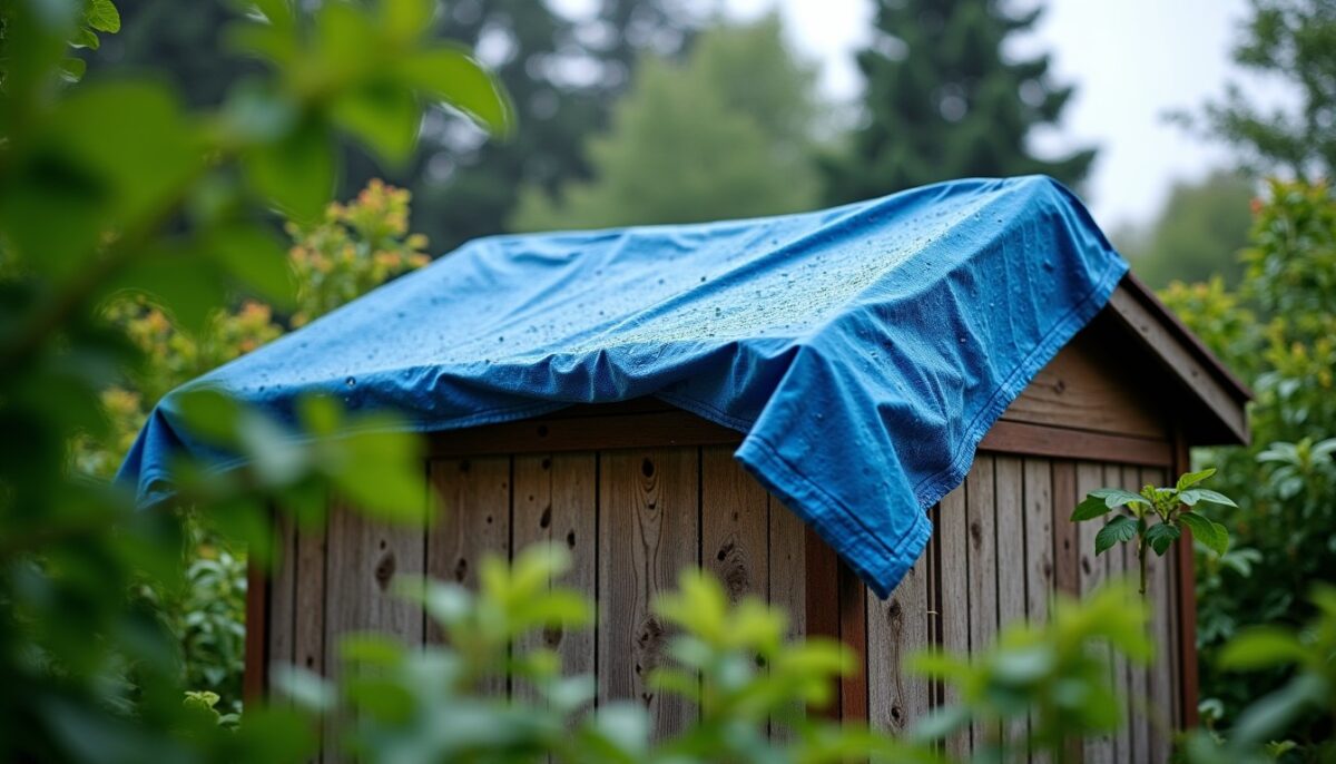 Comment protéger votre abri de jardin du ruissellement grâce à une bâche efficace