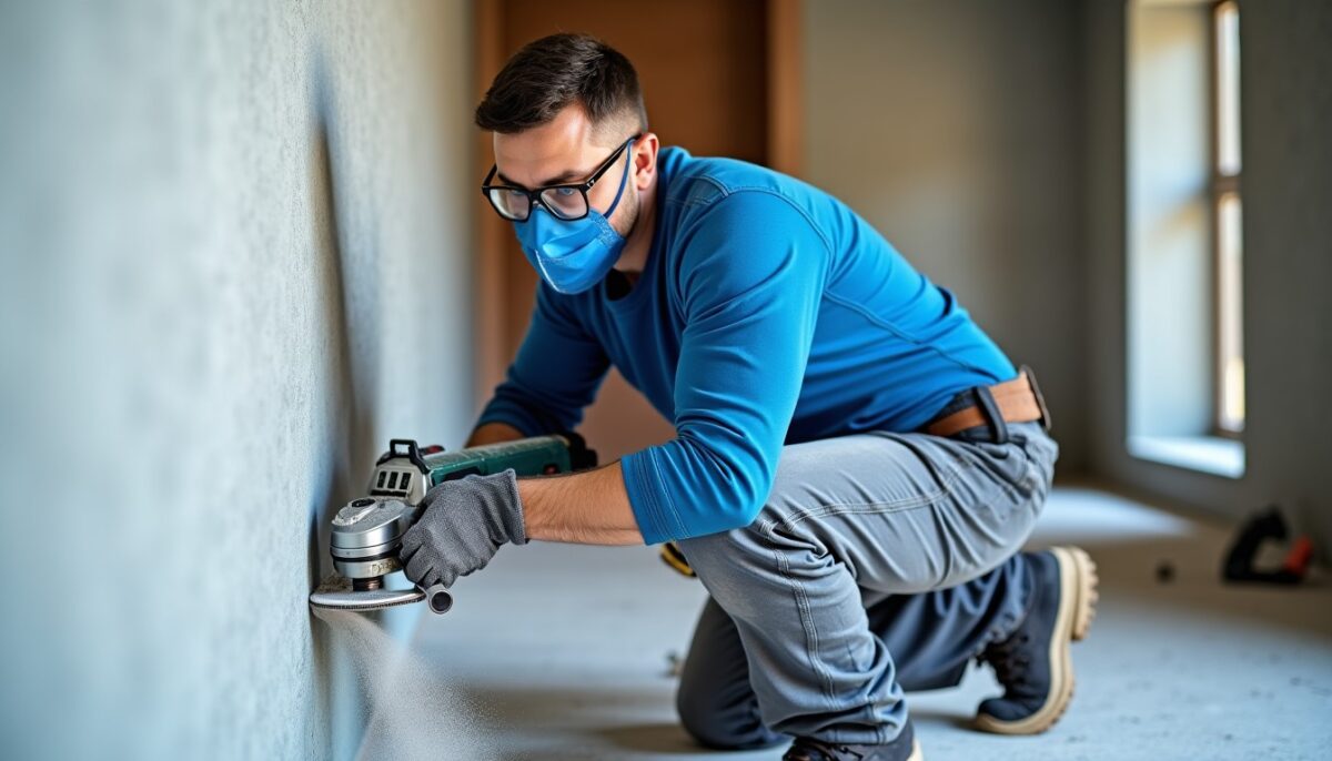 Techniques pour faire une saignée dans un mur avec une meuleuse tout en réduisant la poussière